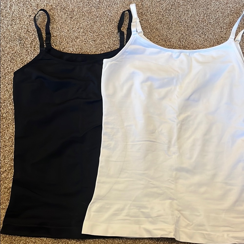 Women's Black and White Camisole Tops